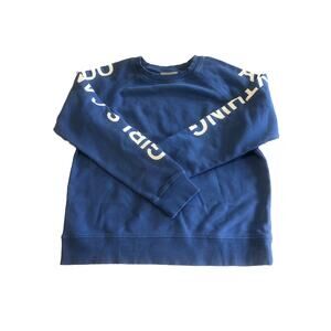 Zadig & Voltaire Girls Can Do Anything Cotton Graphic Sweatshirt Blue Sz 14-S